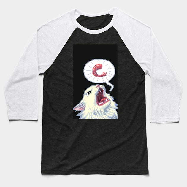 8-bit Shrimpin' Thurston the cat Baseball T-Shirt by vikatarasyuk